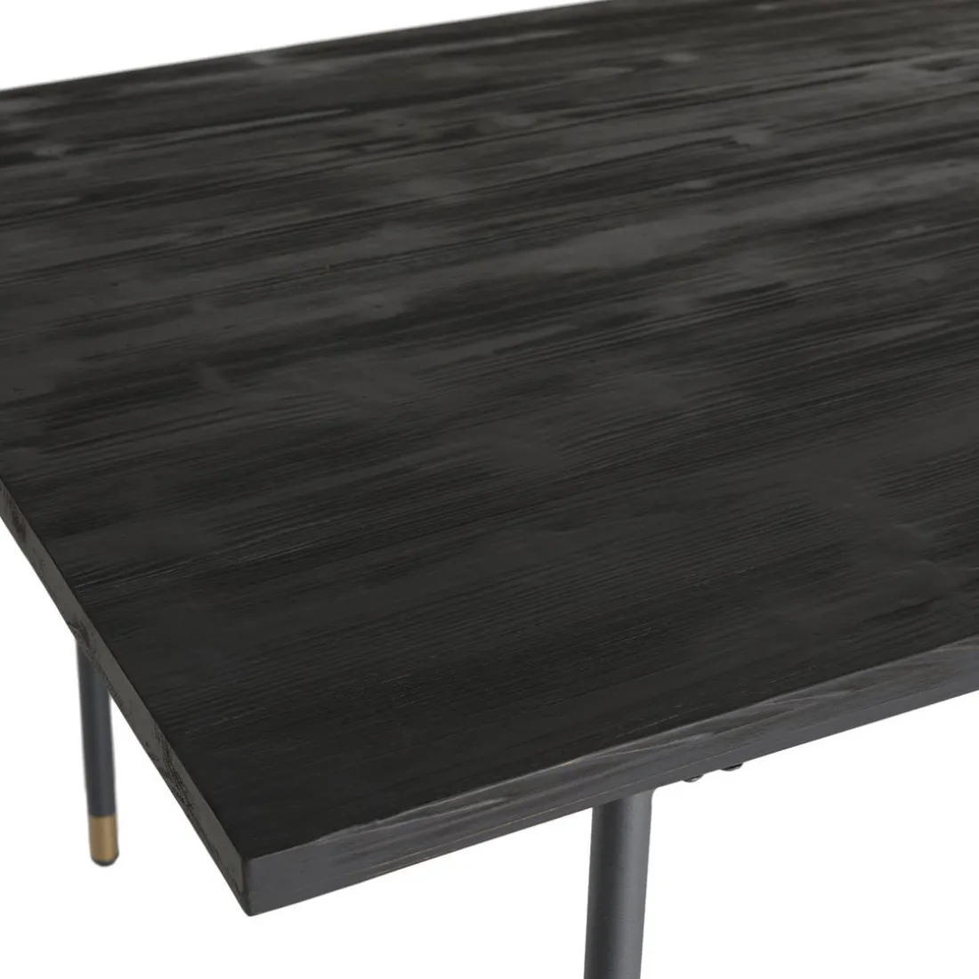 Table à Manger Noire 200 x 100 cm Pin Vieilli YANIS