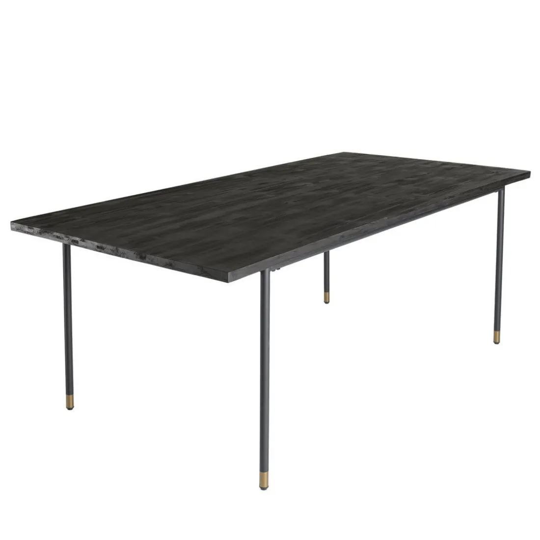 Table à Manger Noire 200 x 100 cm Pin Vieilli YANIS