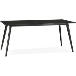 Table à manger ou bureau design 'BARISTA' en bois noir