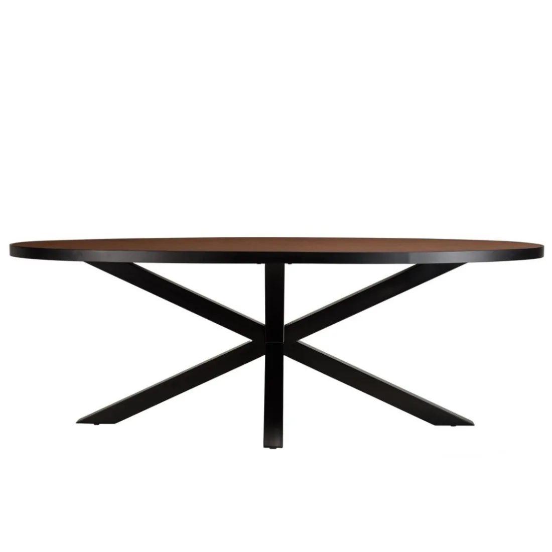 Table à manger ovale couleur rouille et effet pierre BASILE