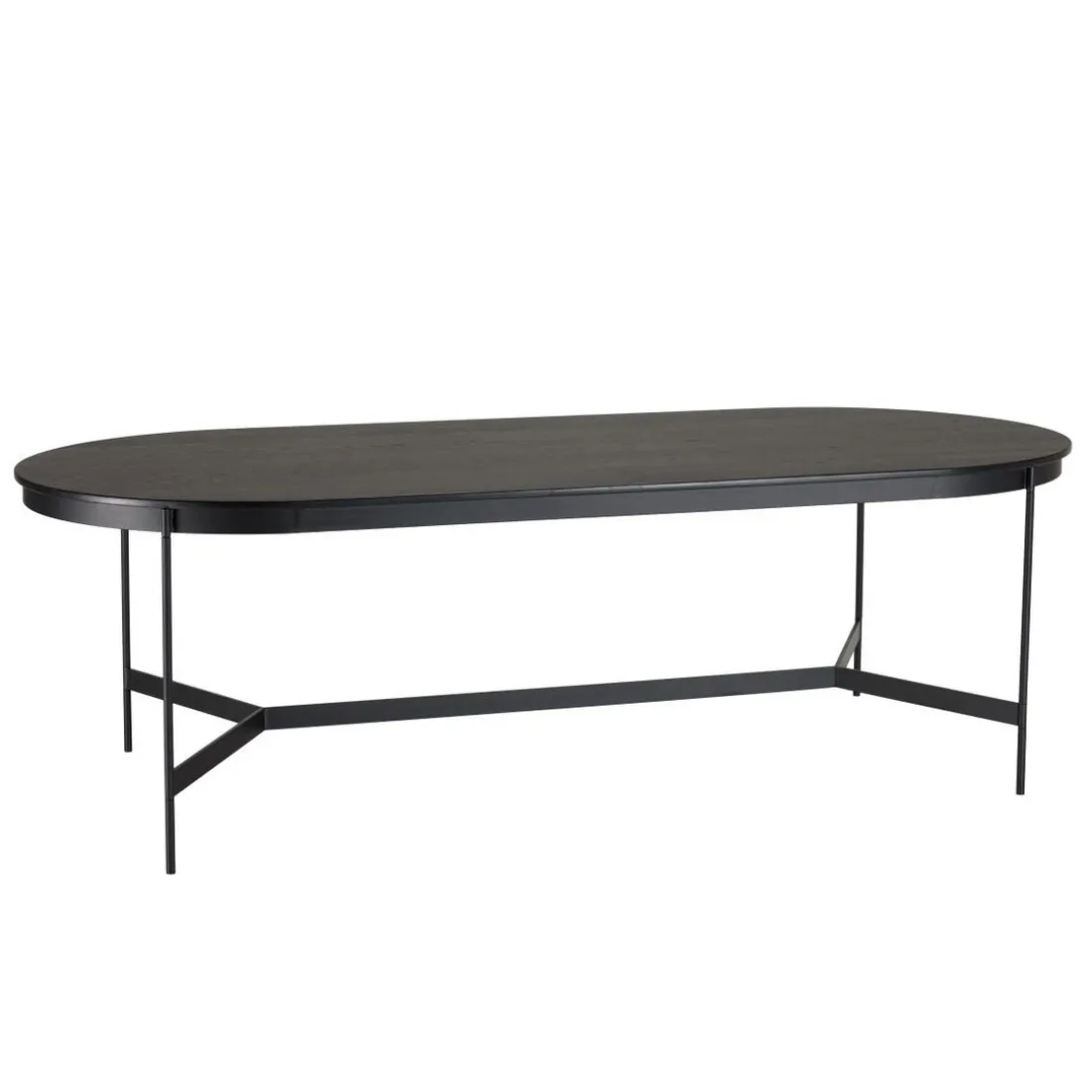 Table à manger ovale Noir piètement métal