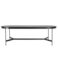 Table à manger ovale Noir piètement métal