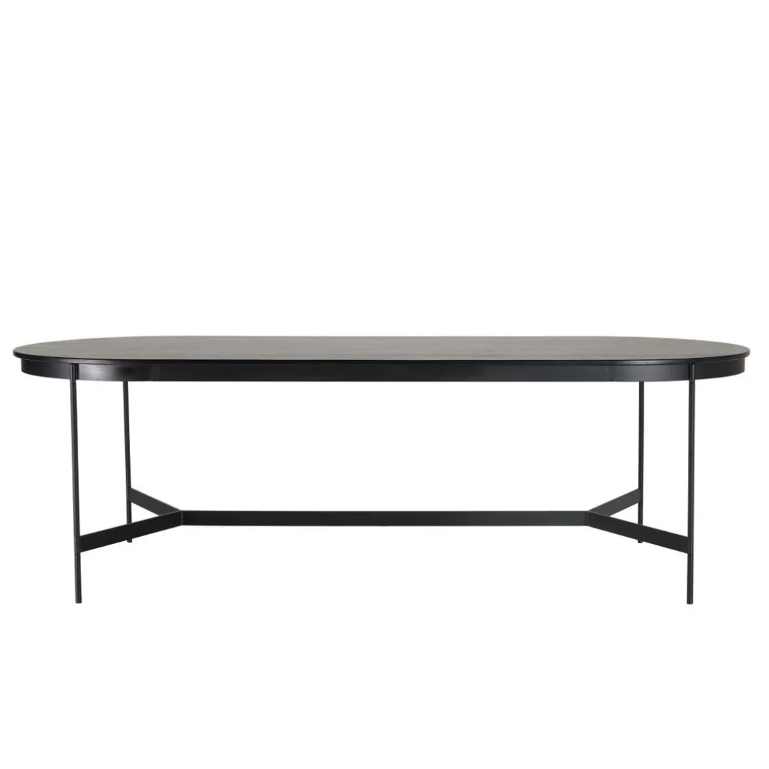 Table à manger ovale Noir piètement métal