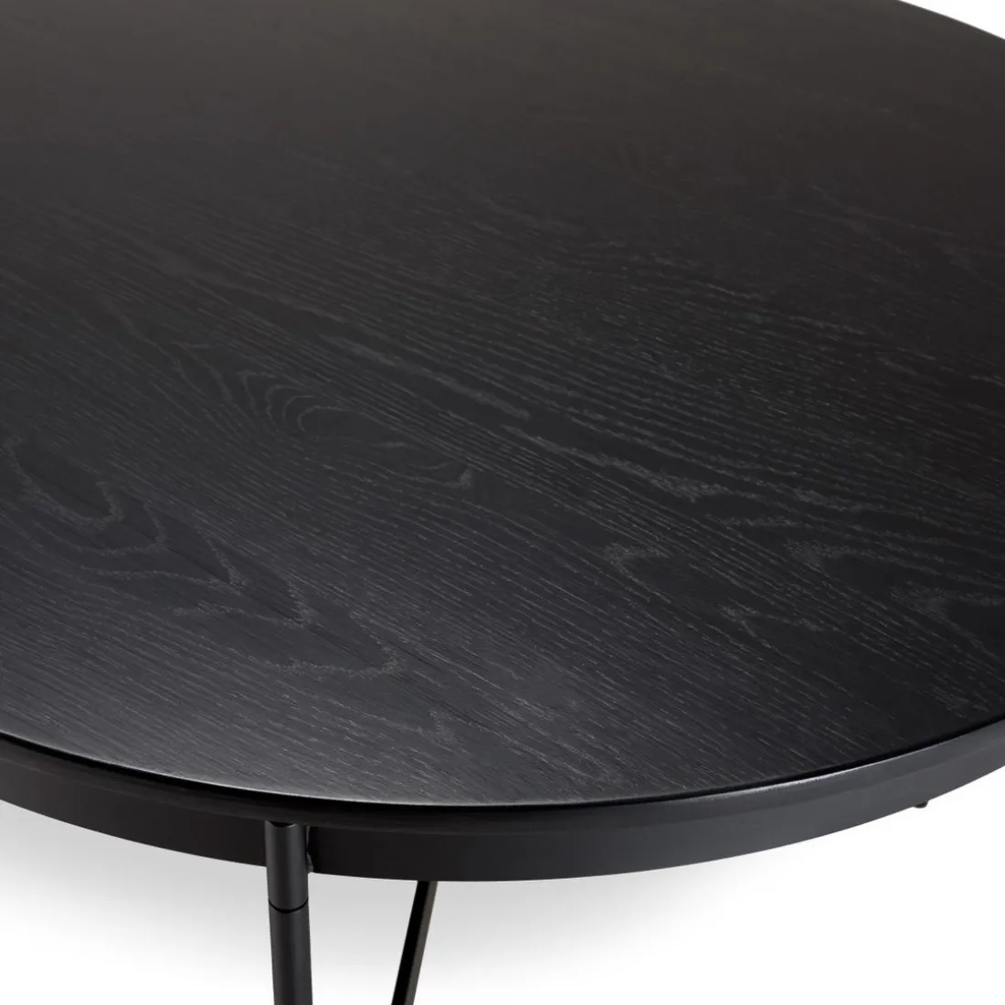 Table à manger ovale Noir piètement métal