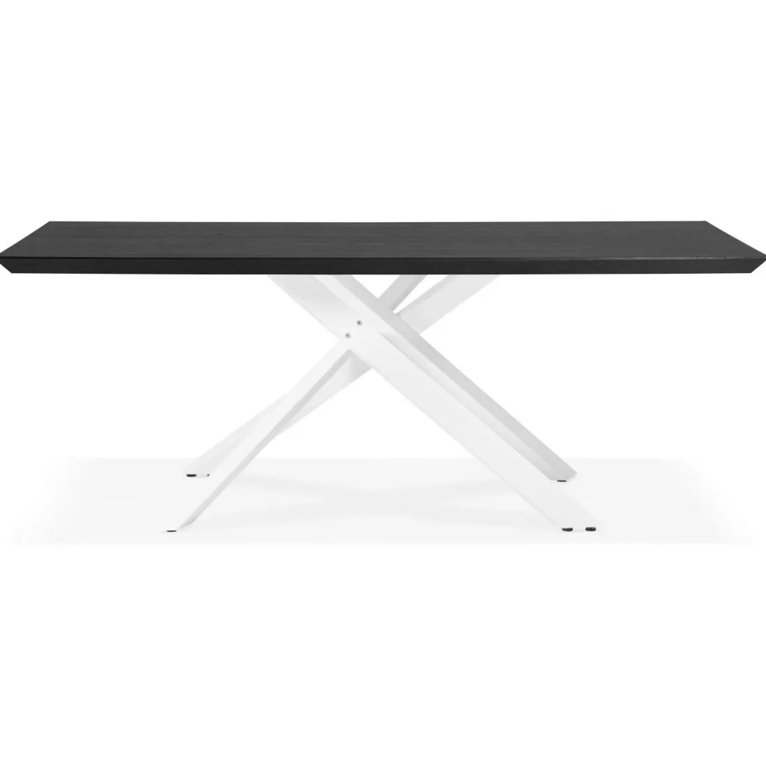 Table à Manger Piétement en Métal Blanc POTZ Noir