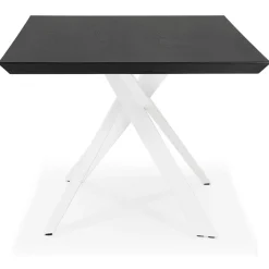 Table à Manger Piétement en Métal Blanc POTZ Noir