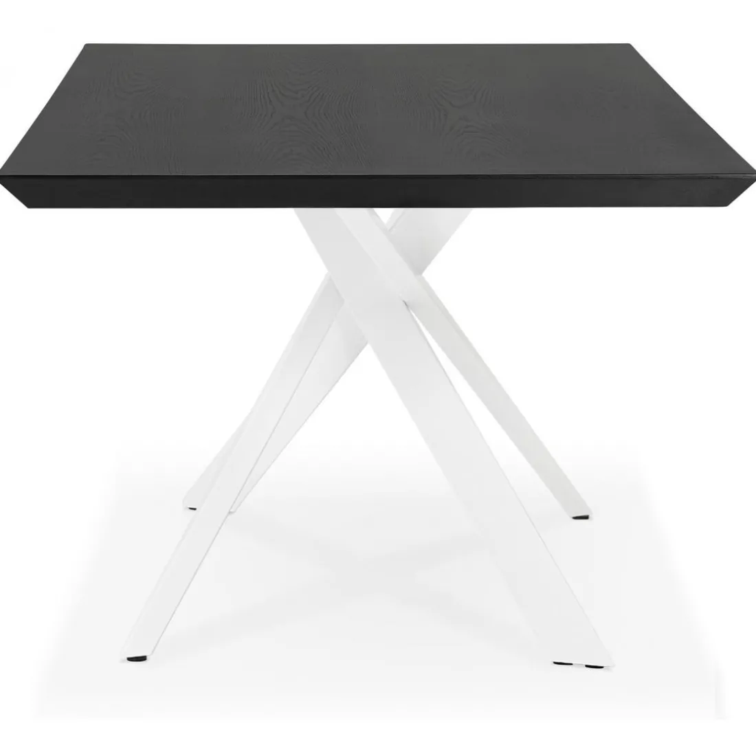 Table à Manger Piétement en Métal Blanc POTZ Noir