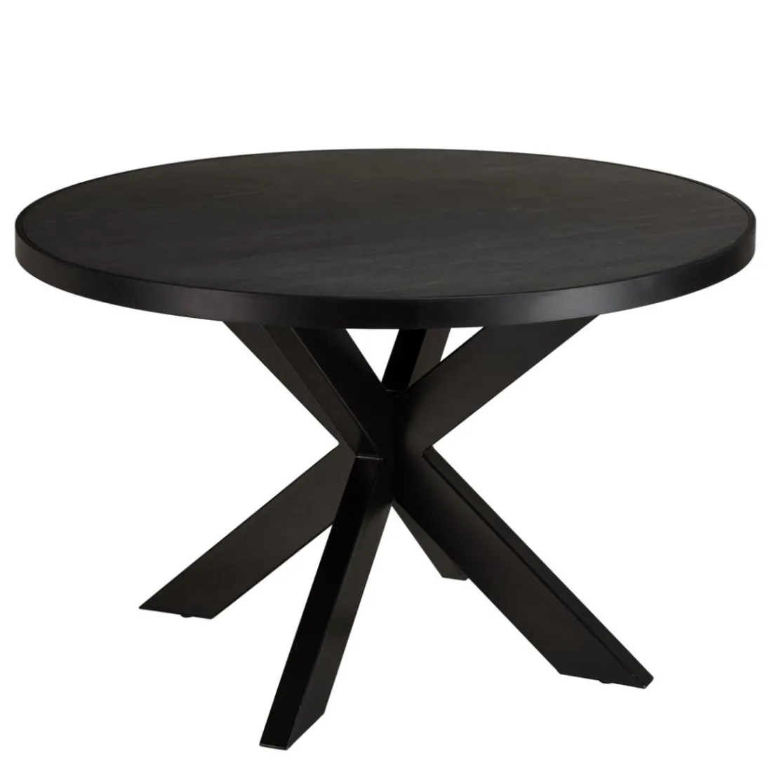 Table à manger plateau noir et effet pierre BASILE