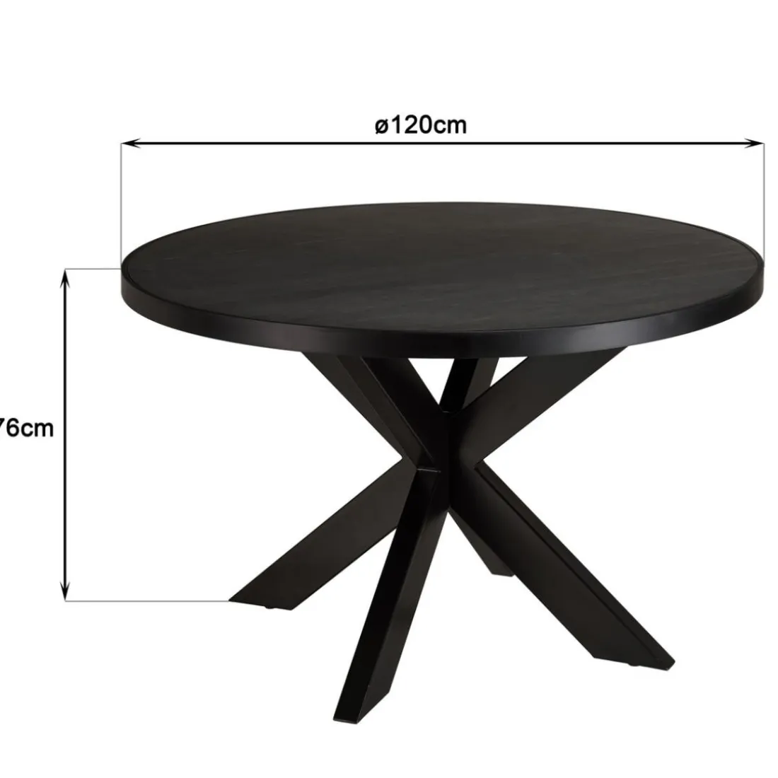 Table à manger plateau noir et effet pierre BASILE