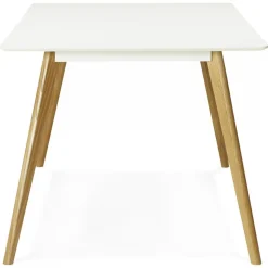 Table à Manger rectangulaire blanche pieds bois CANDY