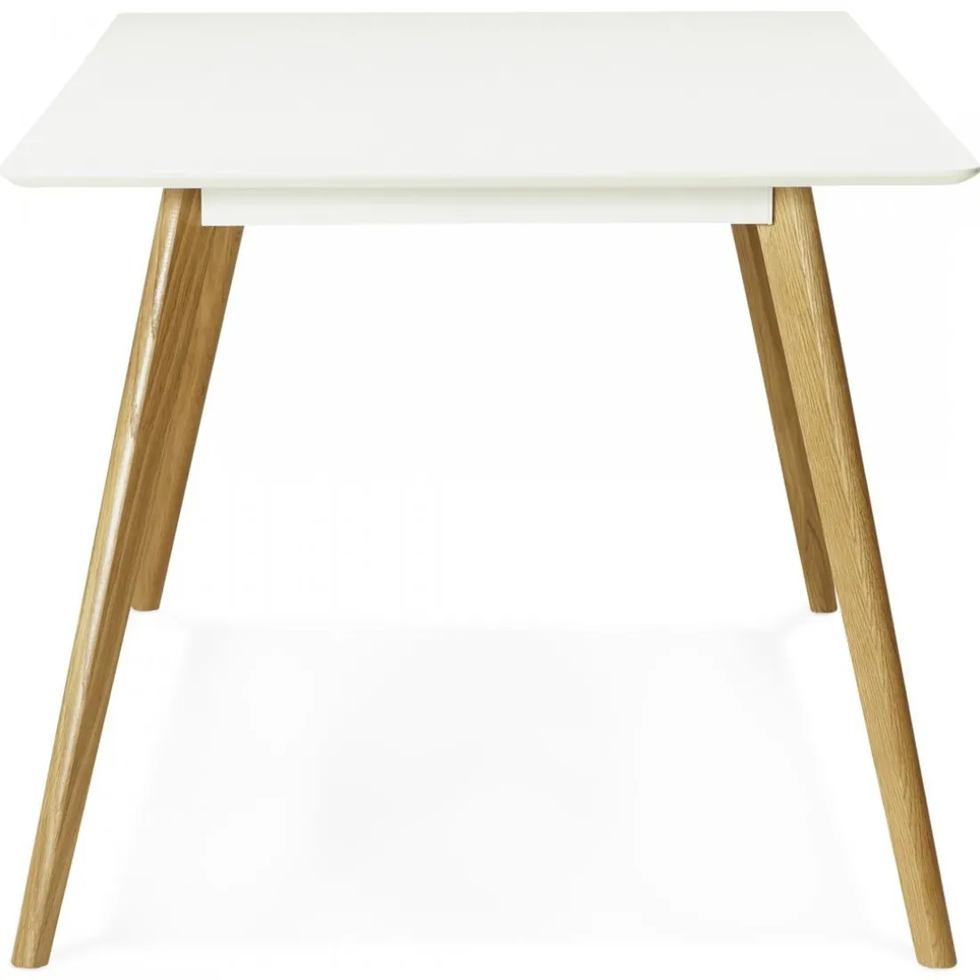 Table à Manger rectangulaire blanche pieds bois CANDY