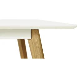 Table à Manger rectangulaire blanche pieds bois CANDY