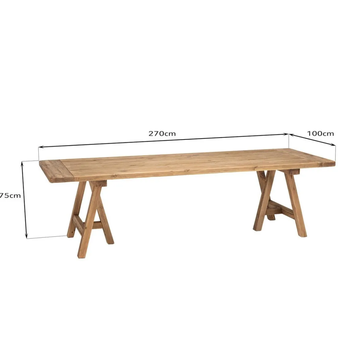 Table à manger rectangulaire bois Pin recyclé