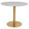 Table à Manger Ronde en Acier Imitation Marbre COUCI