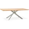 Table à manger 'WALABY' en bois finition naturelle avec pied central en métal