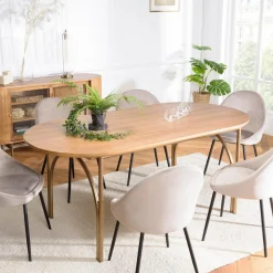 Table à manger YSEULT bois Peuplier 180x90cm