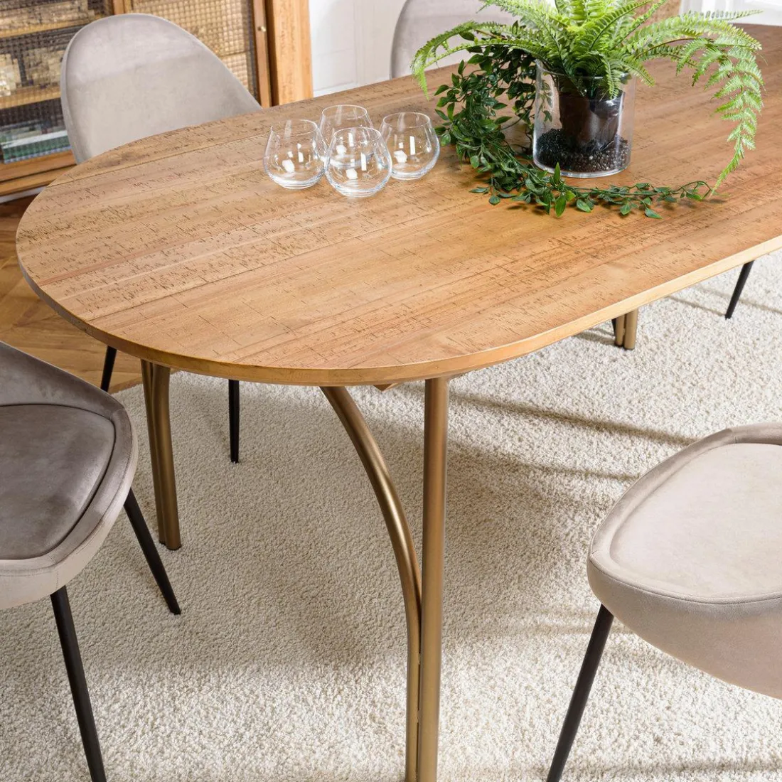 Table à manger YSEULT bois Peuplier 180x90cm