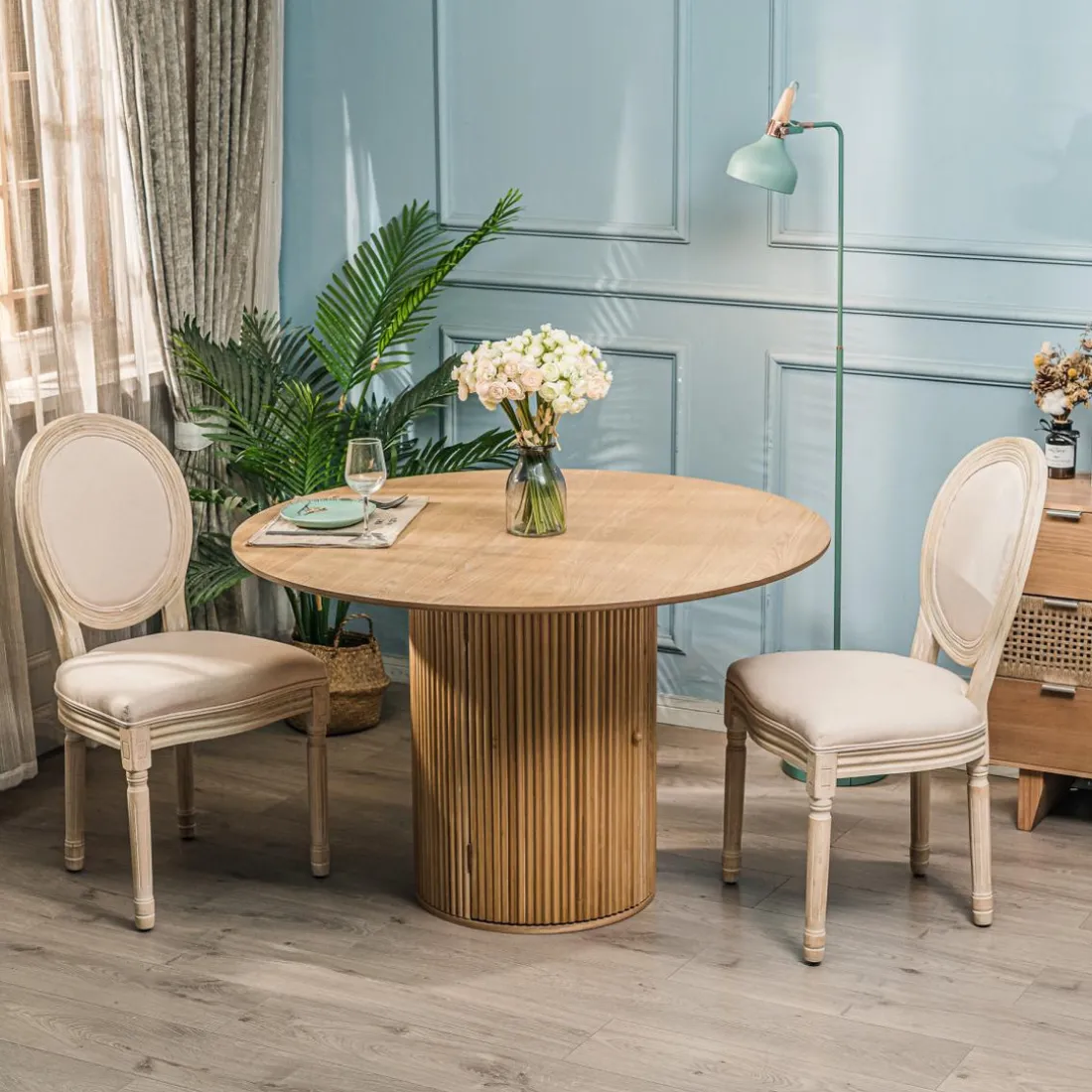 Table a Manger 6 personnes Ronde Bois Marron