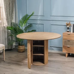 Table a Manger 6 personnes Ronde Bois Marron