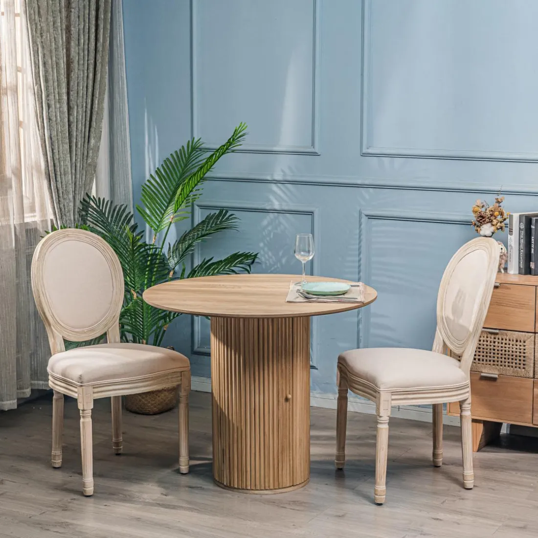 Table a Manger 4 personnes Ronde Bois Marron