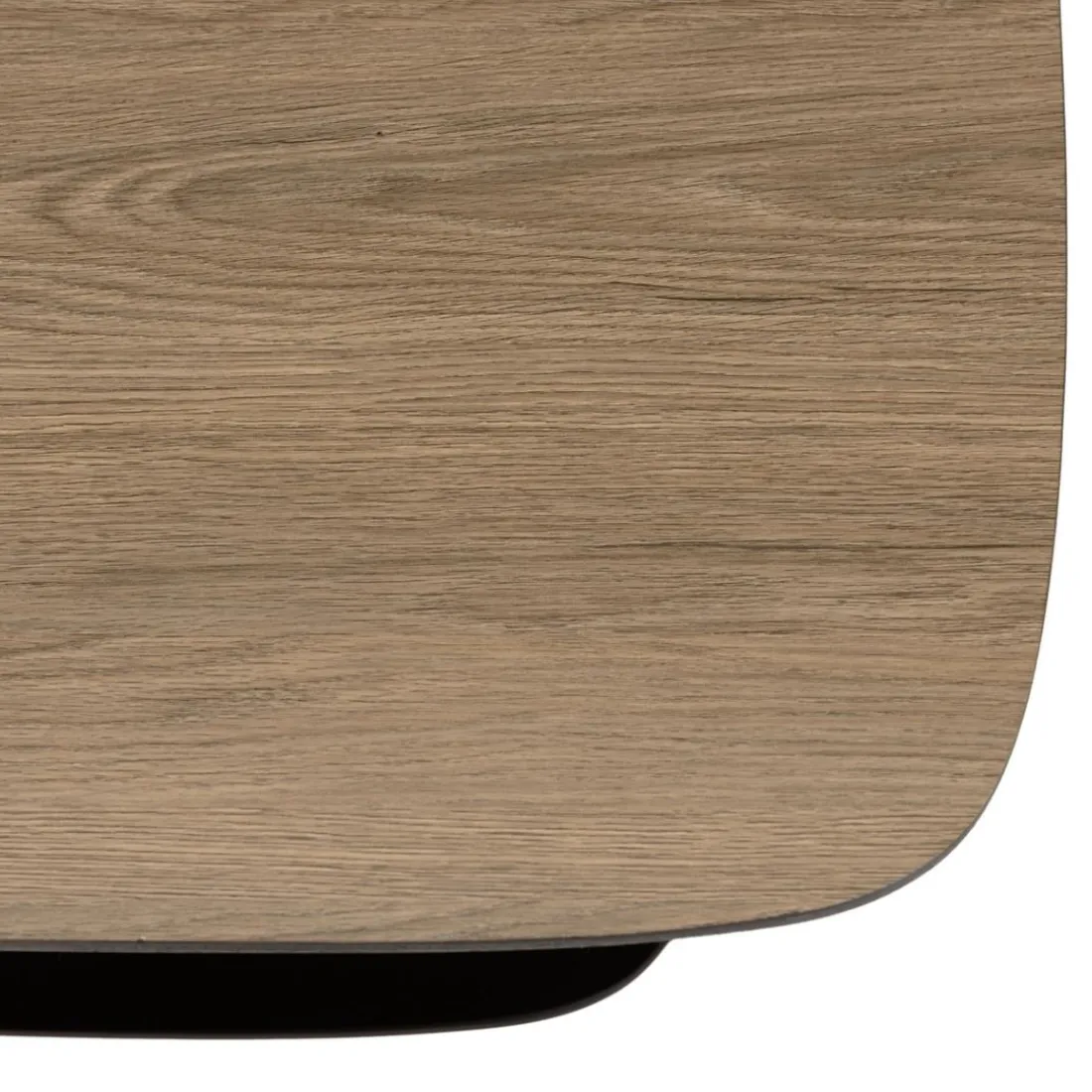 Table basse 2 plateaux bi-matière mocha noir pieds métal JULIA