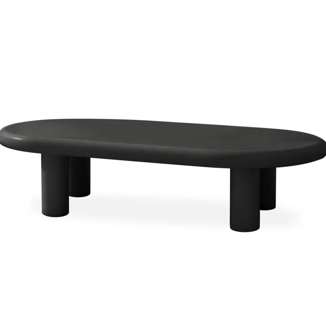 Table basse arrondie avec pieds colonnes Roady Noir
