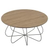 Table basse biseautée mocha pieds forme panier en métal JULIA