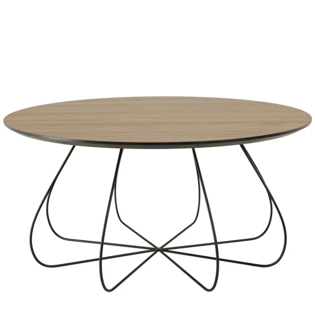 Table basse biseautée mocha pieds forme panier en métal JULIA