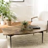 Table basse bords concaves en bois recyclé KIARA