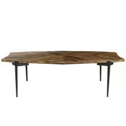 Table basse bords concaves en bois recyclé KIARA