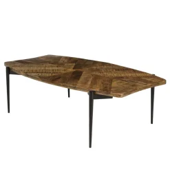 Table basse bords concaves en bois recyclé KIARA