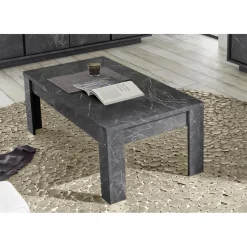 Table basse CARRARA décor marbre noir