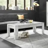 Table basse CARRARA décor marbre blanc
