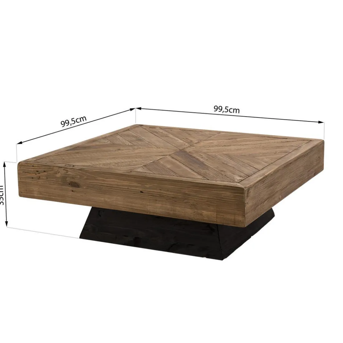 Table Basse Carrée ANDRIAN Bois Pin Recyclé