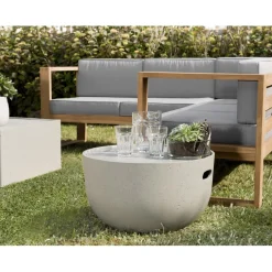 Table basse de jardin ronde 58x58 cm béton