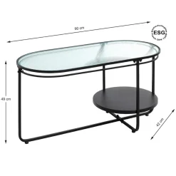 table basse en métal laqué noir,