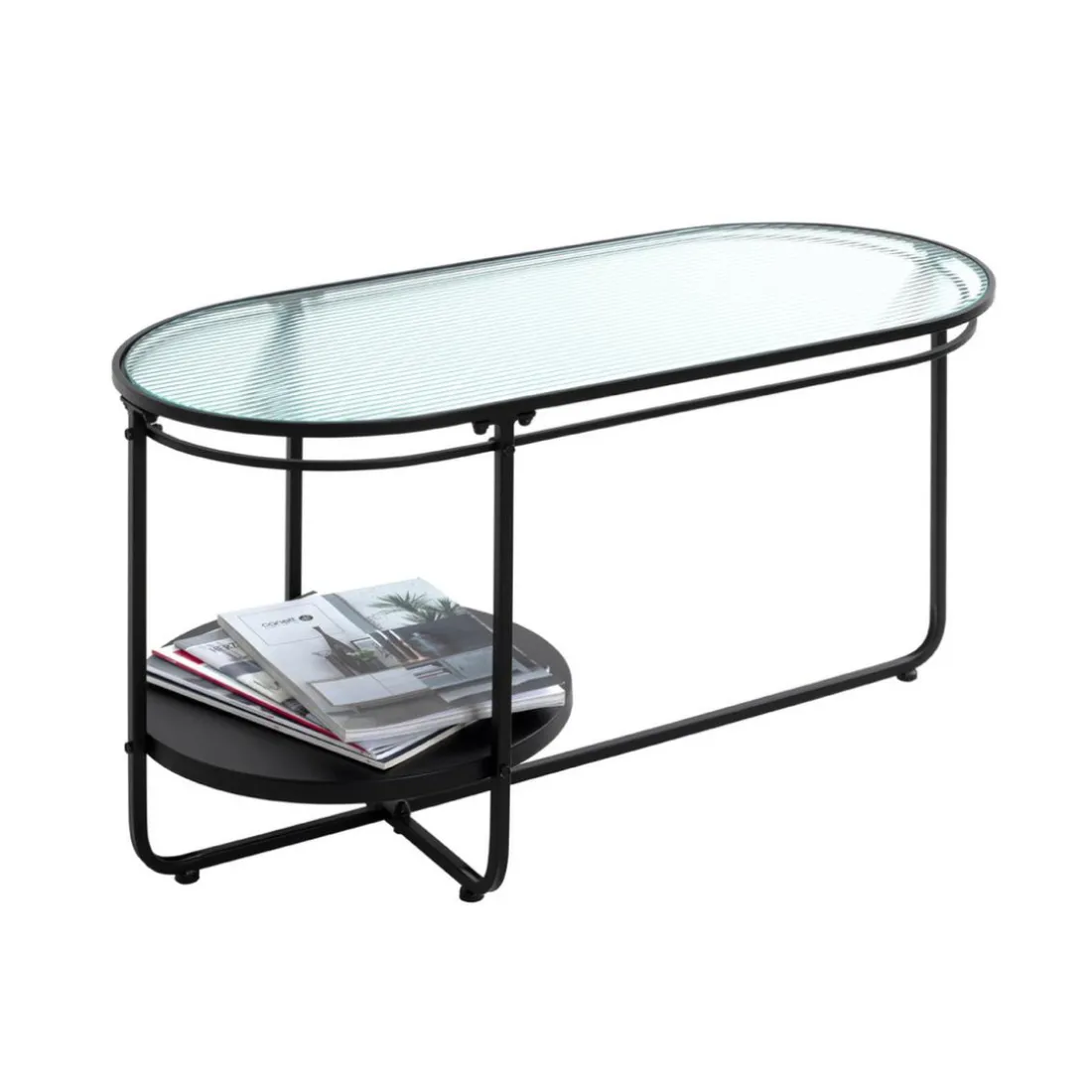 table basse en métal laqué noir,