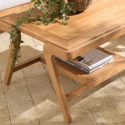 Table basse FLORES rectangulaire double plateau en teck WILL Marron
