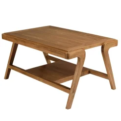 Table basse FLORES rectangulaire double plateau en teck WILL Marron