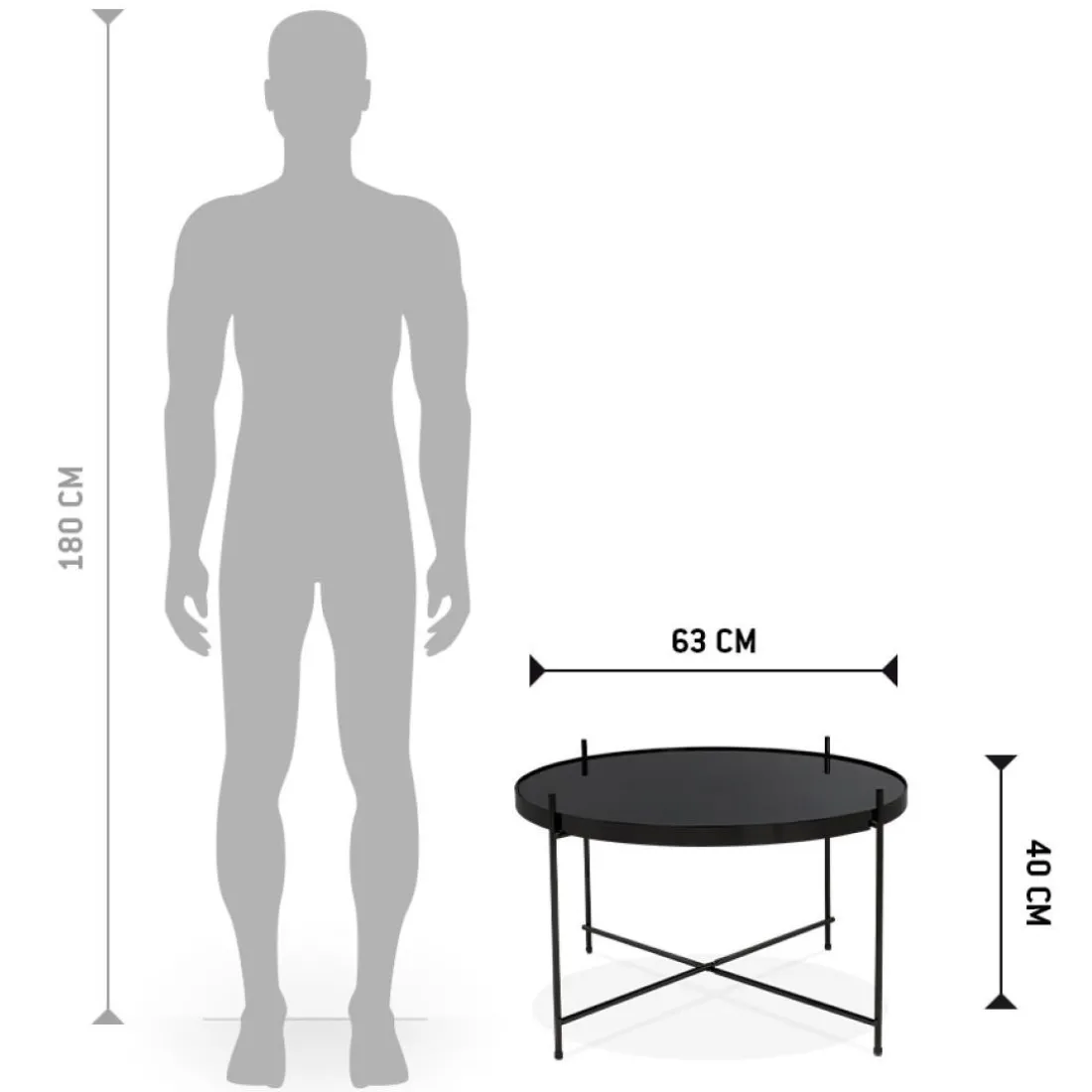 Table basse 'KOLOS MEDIUM' noire