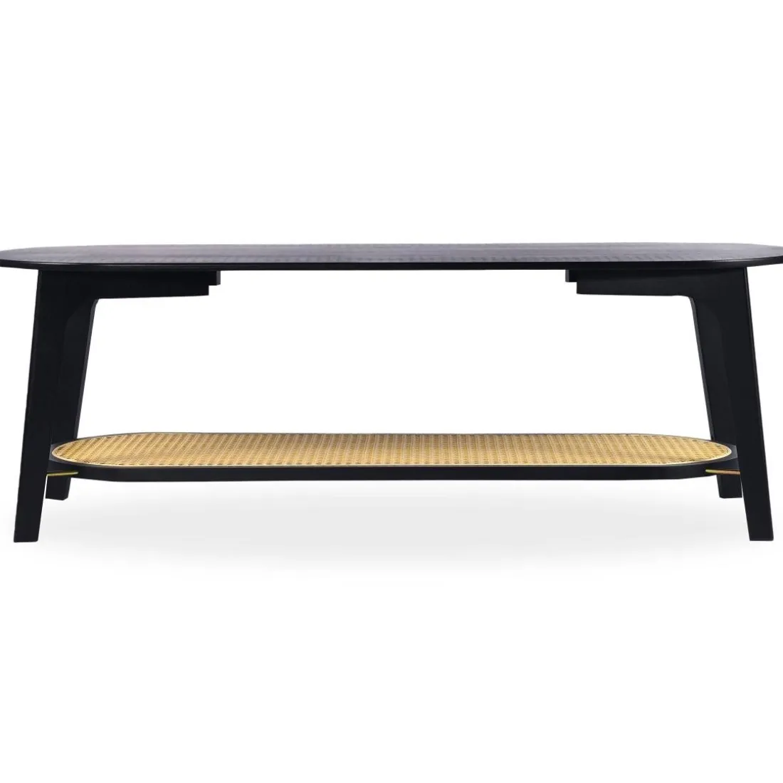 Table basse moderne Yokori en cannage et Bambou Noir