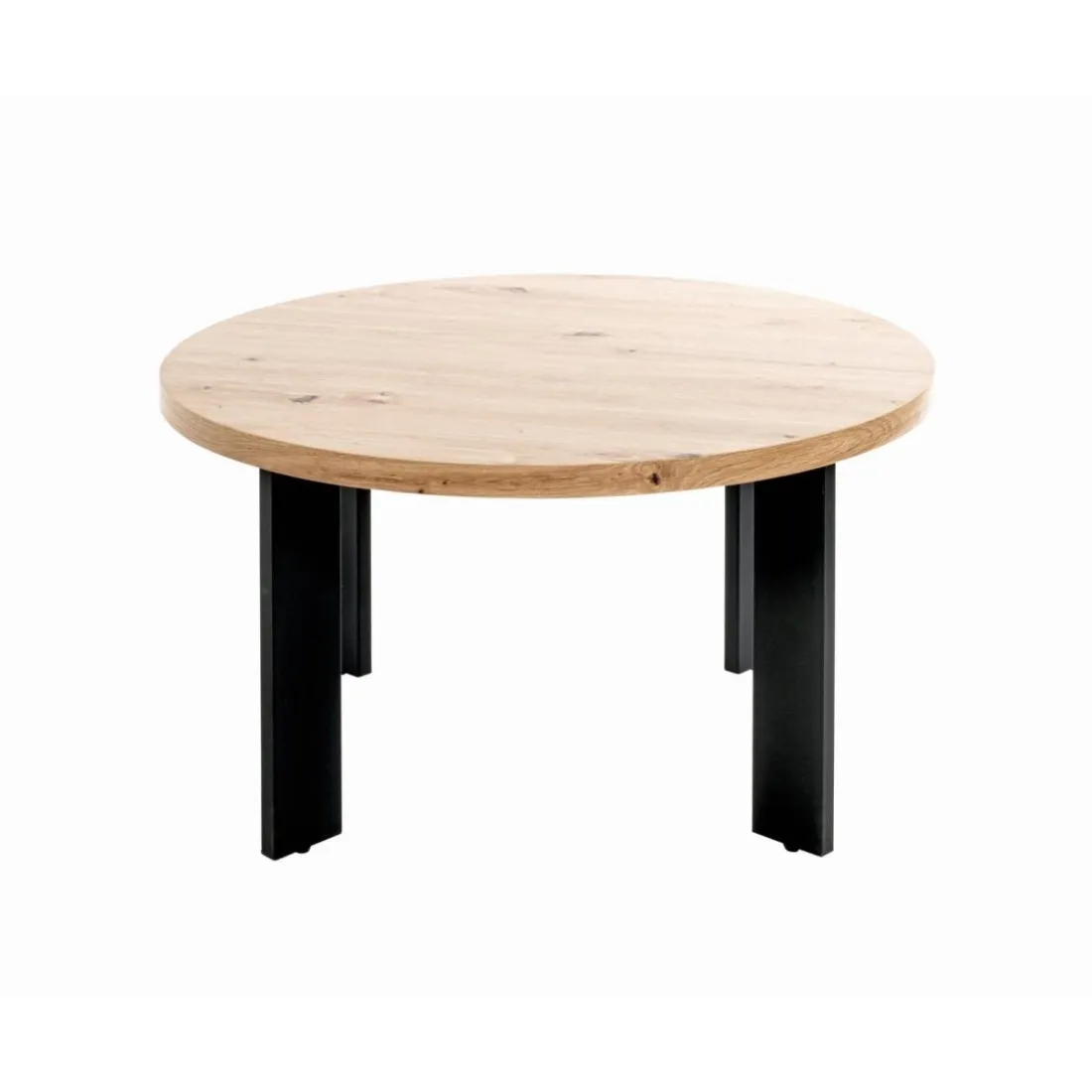 Table basse plateau en MDF décor chêne avec accents de couleur