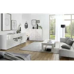Table basse PRISMA laqué blanc brillant