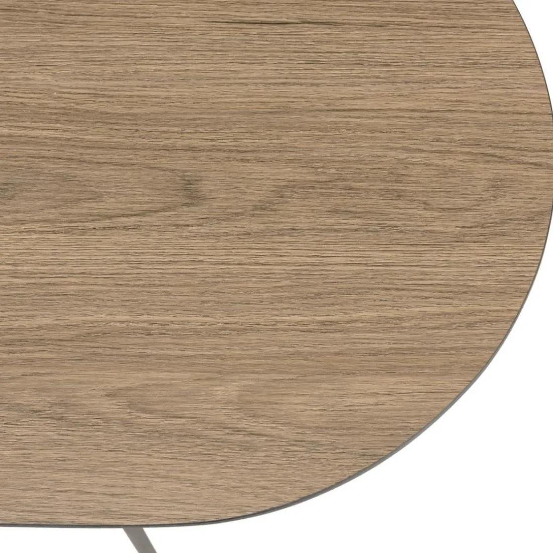 Table basse rect. angles arrondis mocha pieds métal JULIA