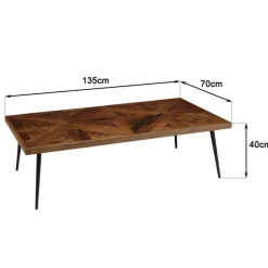 Table basse rectangulaire en bois pieds métal KIARA