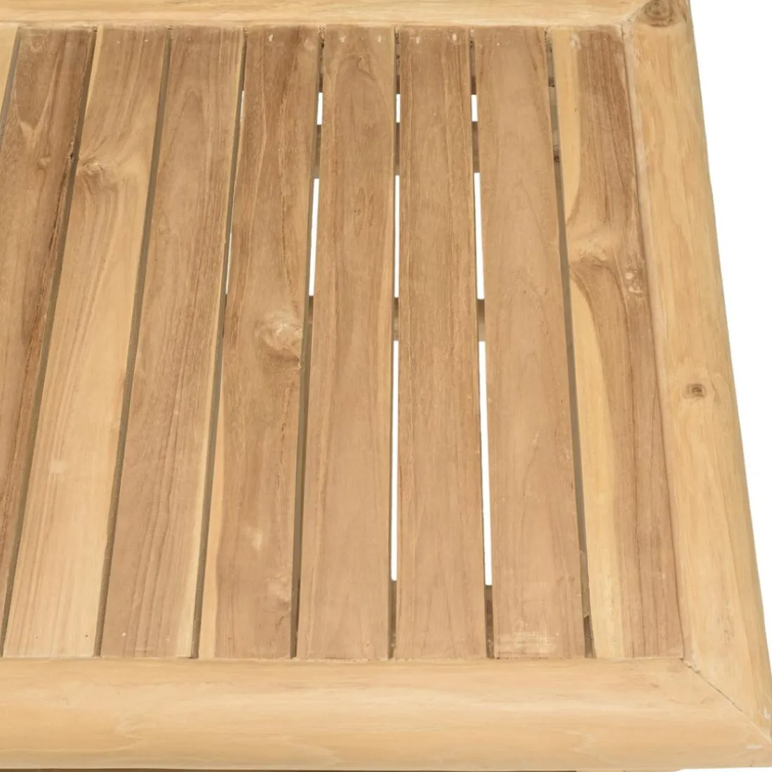 Table basse rectangulaire double plateaux en branches de Teck BORNEO Beige