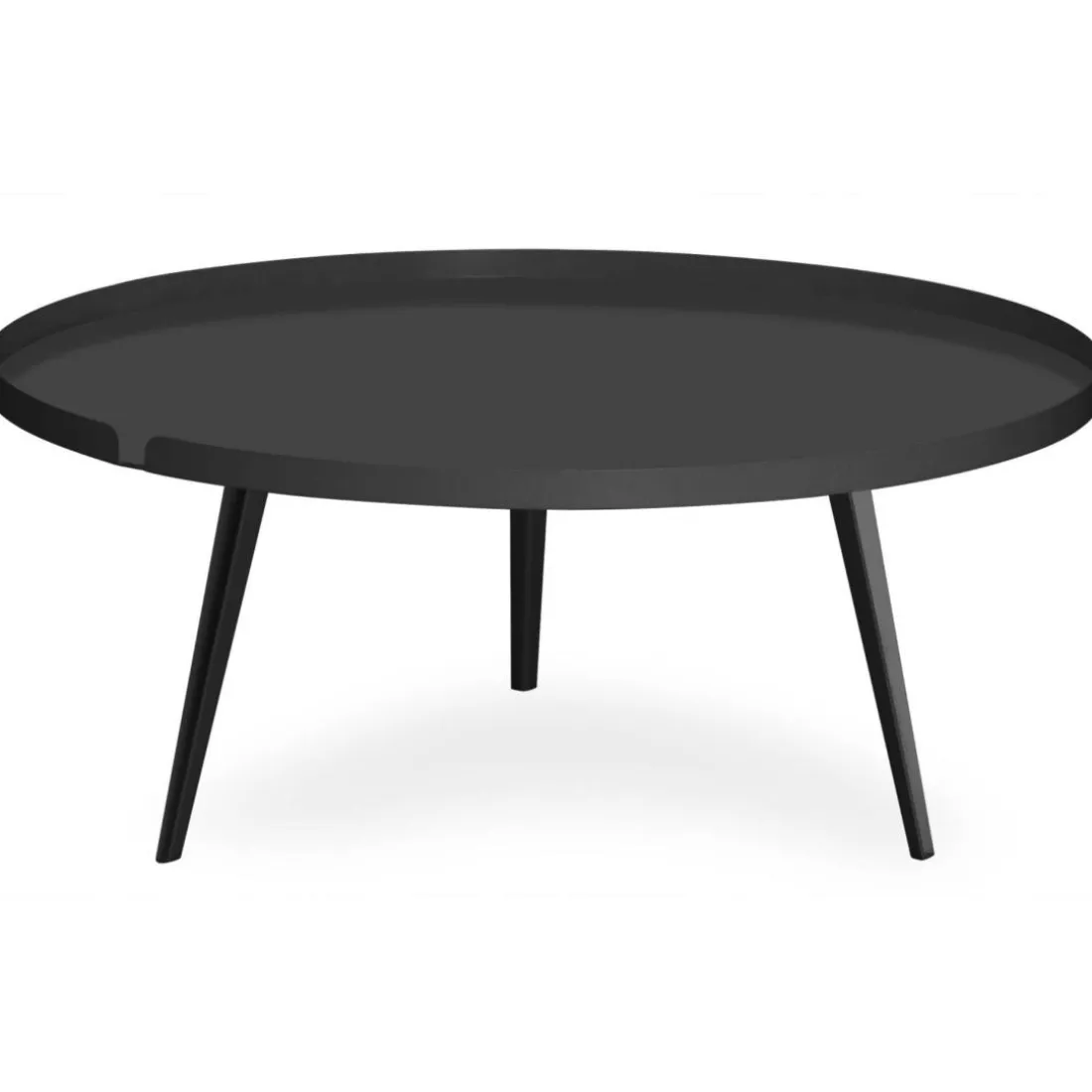 Table basse ronde à rebord Bipolart Métal Noir