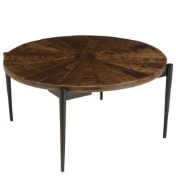 Table basse ronde bois recyclé pieds métal KIARA