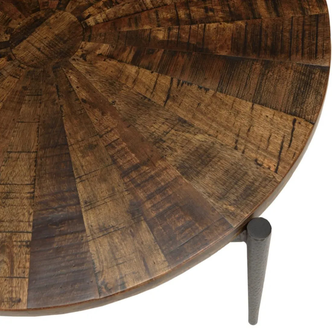 Table basse ronde bois recyclé pieds métal KIARA