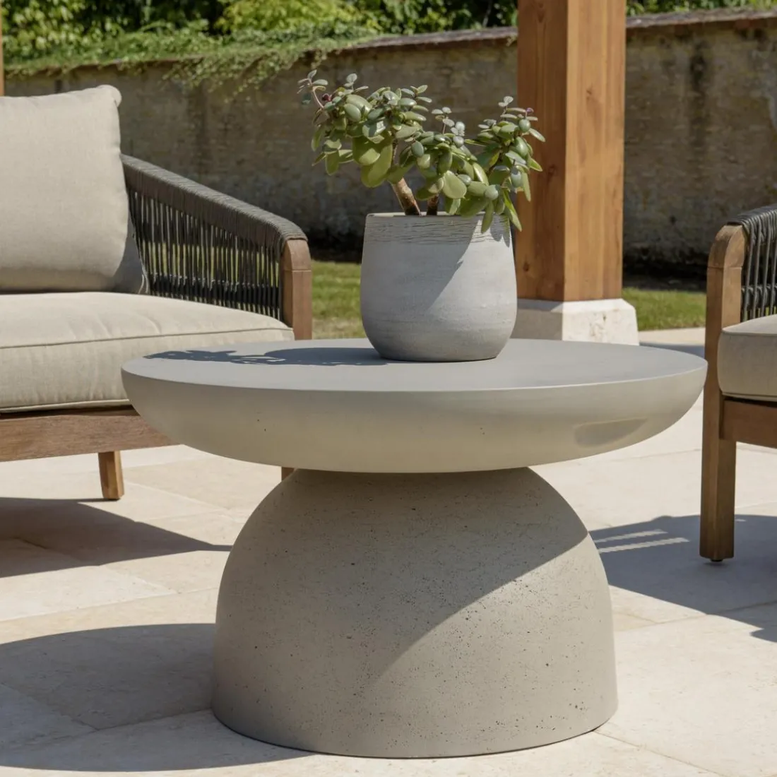 Table basse ronde effet béton HECTOR